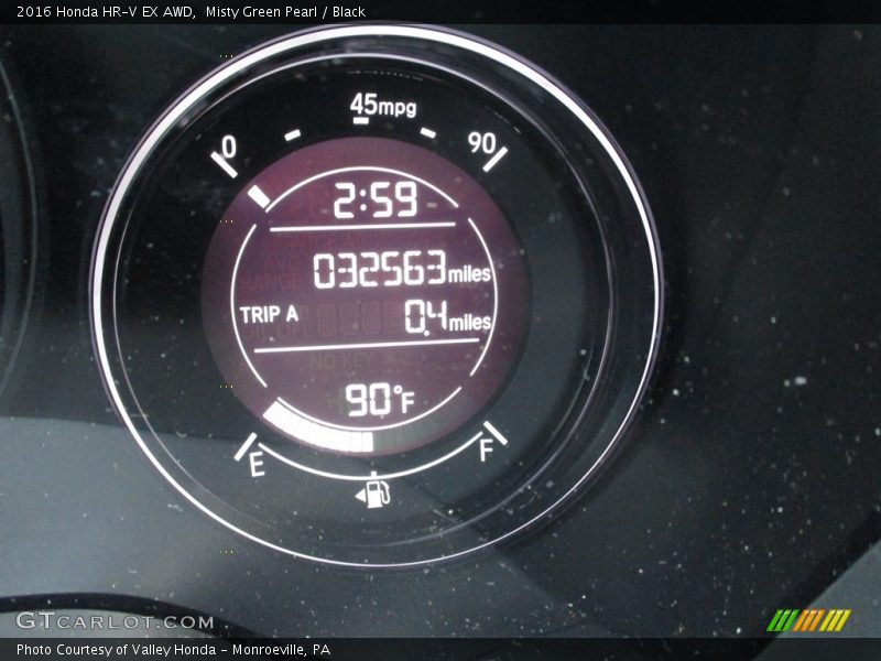 Misty Green Pearl / Black 2016 Honda HR-V EX AWD