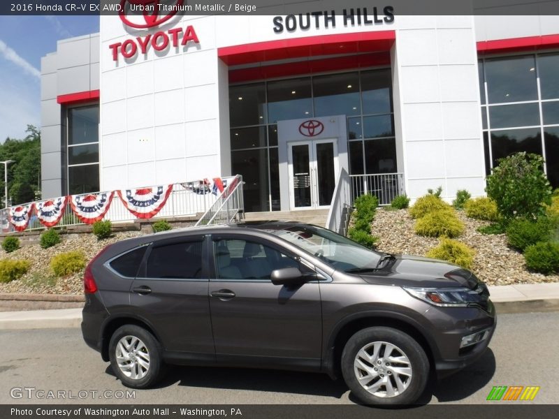 Urban Titanium Metallic / Beige 2016 Honda CR-V EX AWD