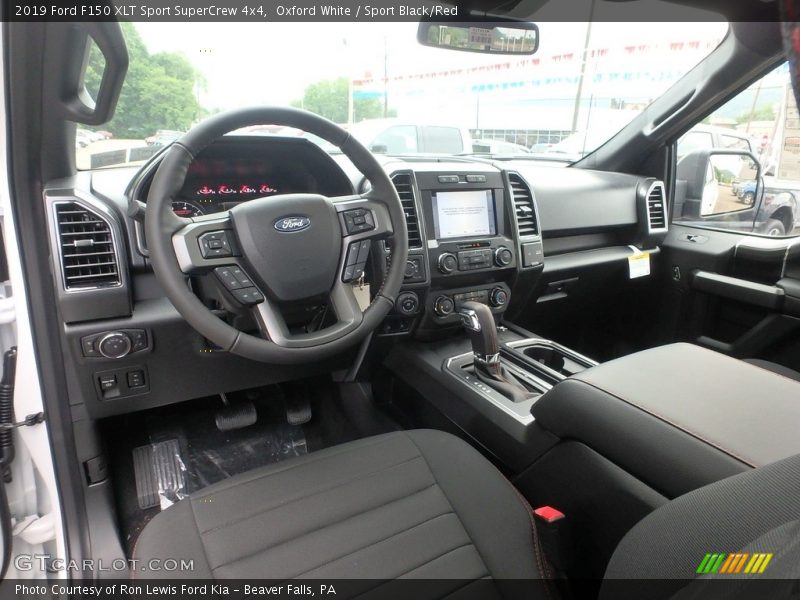 Oxford White / Sport Black/Red 2019 Ford F150 XLT Sport SuperCrew 4x4