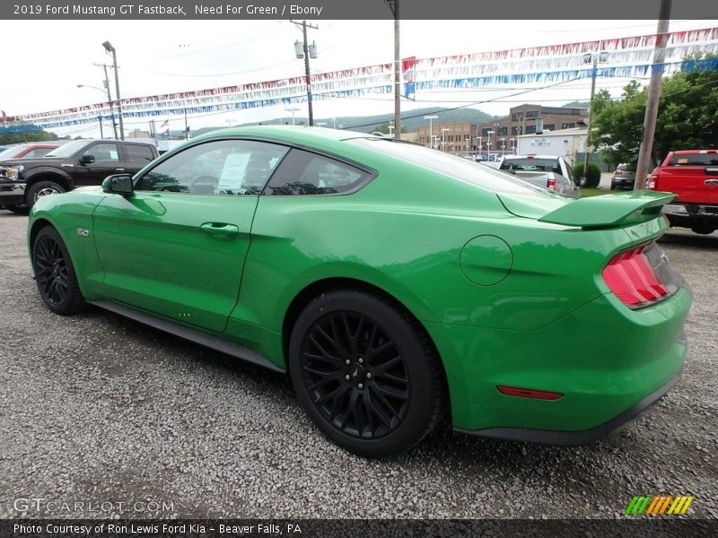 Need For Green / Ebony 2019 Ford Mustang GT Fastback