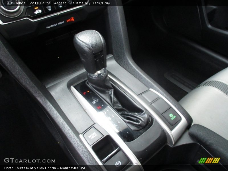 Aegean Blue Metallic / Black/Gray 2016 Honda Civic LX Coupe