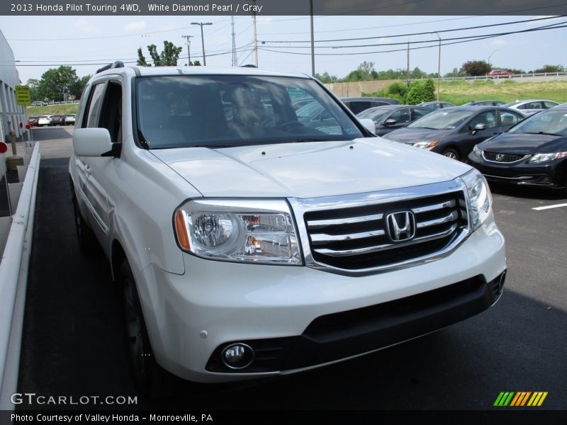 White Diamond Pearl / Gray 2013 Honda Pilot Touring 4WD