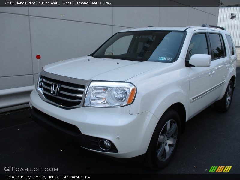 White Diamond Pearl / Gray 2013 Honda Pilot Touring 4WD