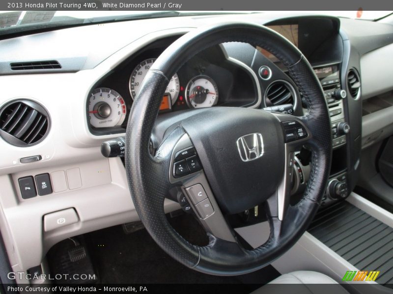 White Diamond Pearl / Gray 2013 Honda Pilot Touring 4WD