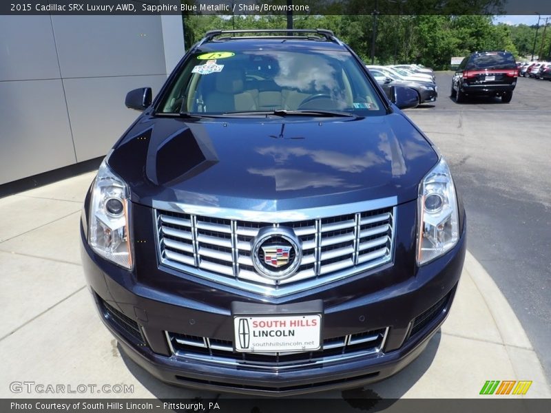 Sapphire Blue Metallic / Shale/Brownstone 2015 Cadillac SRX Luxury AWD