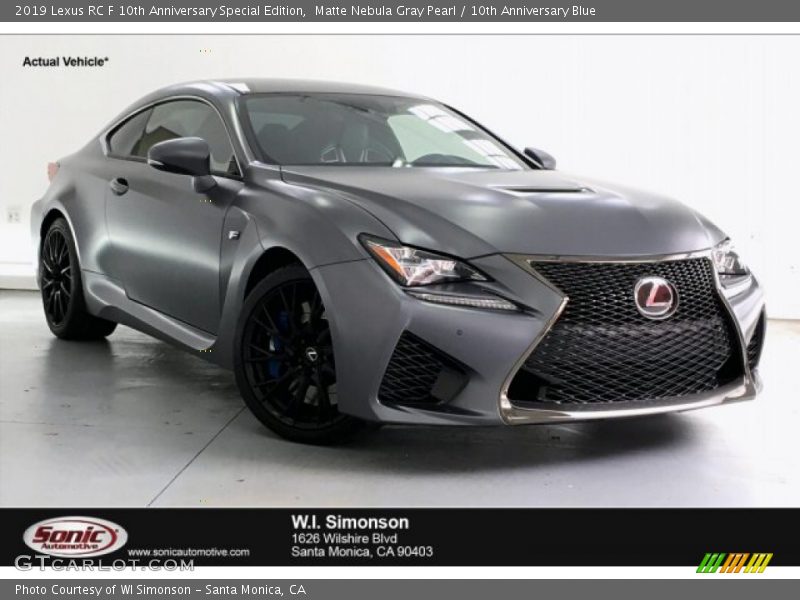 Matte Nebula Gray Pearl / 10th Anniversary Blue 2019 Lexus RC F 10th Anniversary Special Edition