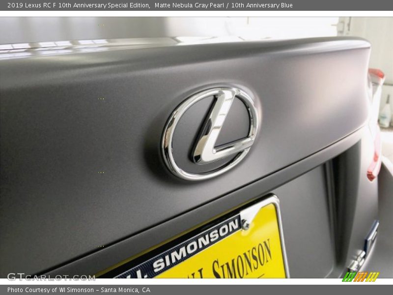 Matte Nebula Gray Pearl / 10th Anniversary Blue 2019 Lexus RC F 10th Anniversary Special Edition