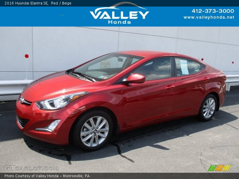 Red / Beige 2016 Hyundai Elantra SE