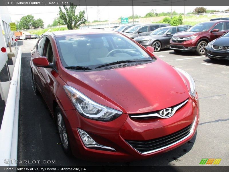 Red / Beige 2016 Hyundai Elantra SE