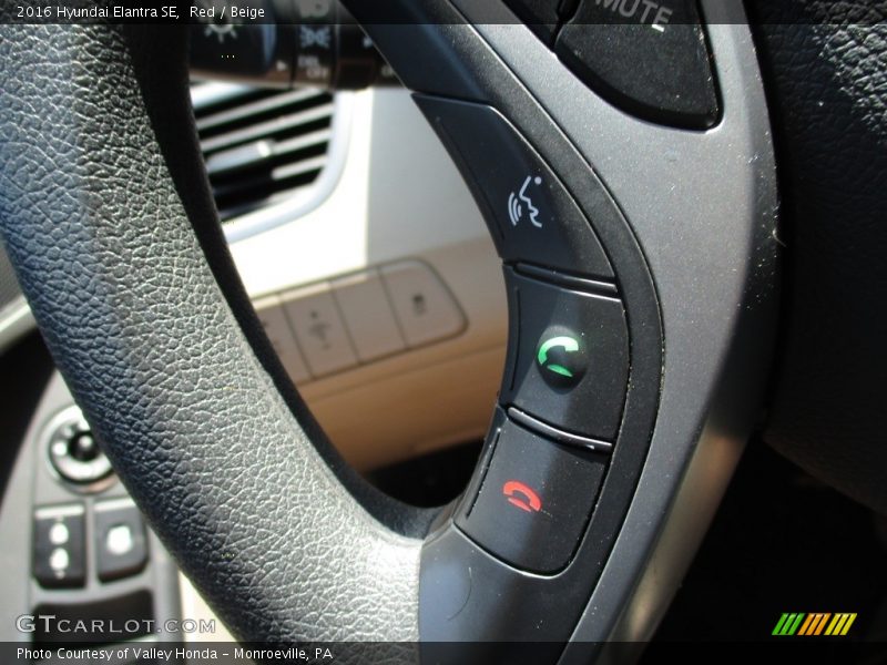 Red / Beige 2016 Hyundai Elantra SE