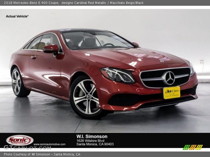 designo Cardinal Red Metallic / Macchiato Beige/Black 2018 Mercedes-Benz E 400 Coupe