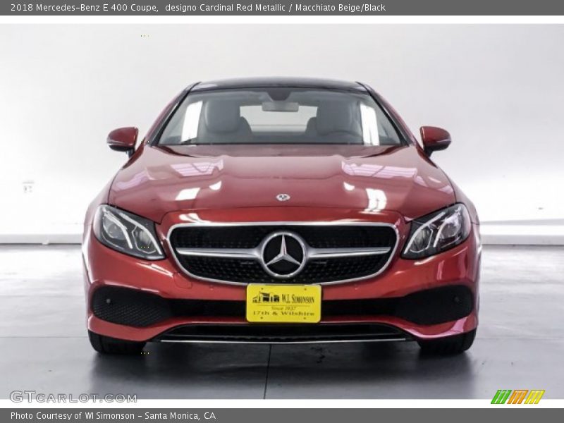 designo Cardinal Red Metallic / Macchiato Beige/Black 2018 Mercedes-Benz E 400 Coupe