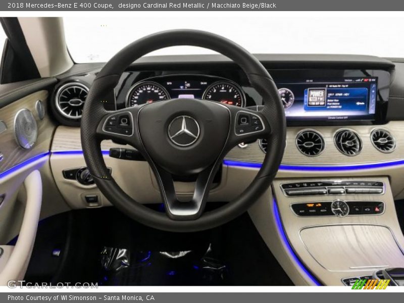 designo Cardinal Red Metallic / Macchiato Beige/Black 2018 Mercedes-Benz E 400 Coupe