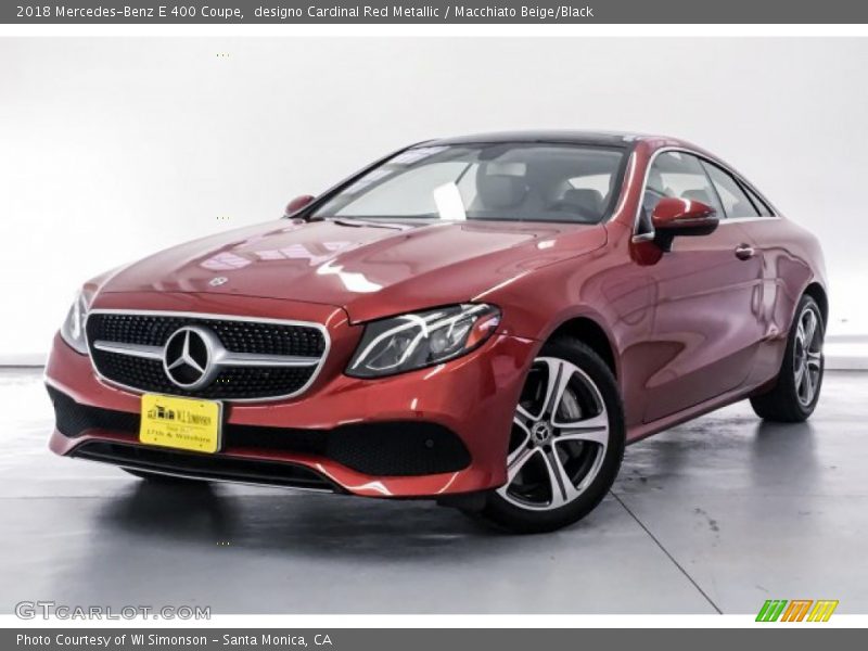 designo Cardinal Red Metallic / Macchiato Beige/Black 2018 Mercedes-Benz E 400 Coupe