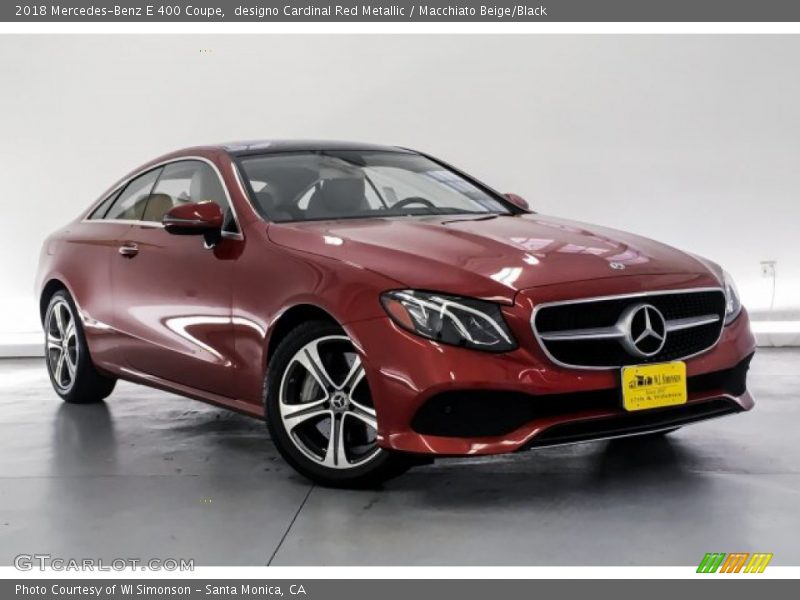 designo Cardinal Red Metallic / Macchiato Beige/Black 2018 Mercedes-Benz E 400 Coupe