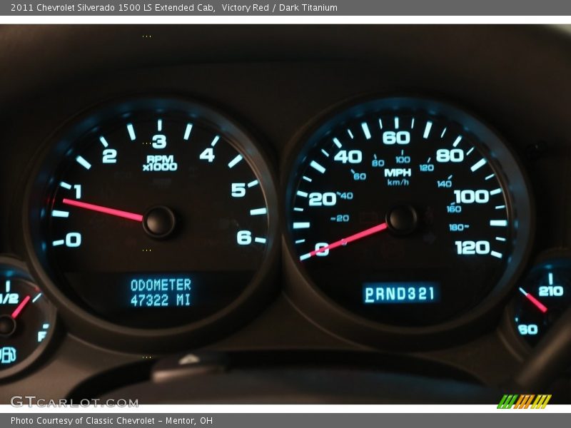 Victory Red / Dark Titanium 2011 Chevrolet Silverado 1500 LS Extended Cab