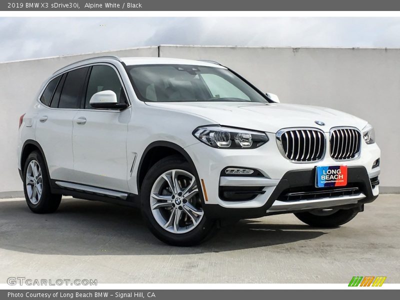 Alpine White / Black 2019 BMW X3 sDrive30i
