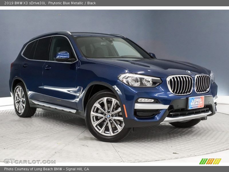 Phytonic Blue Metallic / Black 2019 BMW X3 sDrive30i