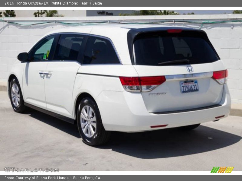 White Diamond Pearl / Beige 2016 Honda Odyssey EX