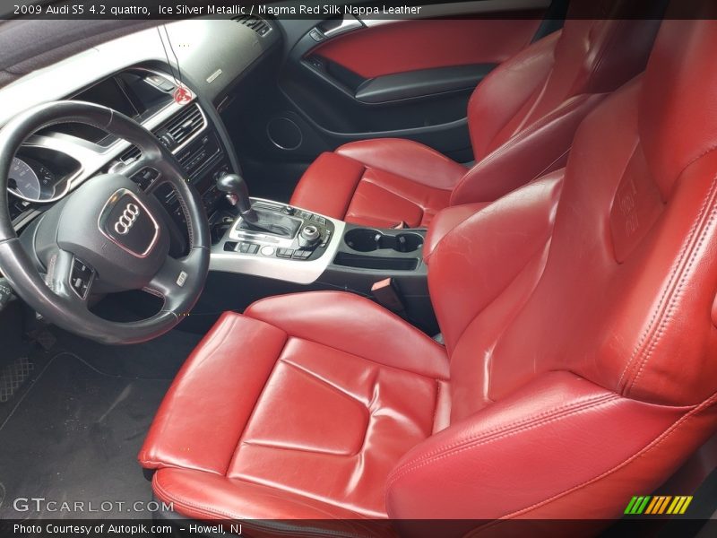 Ice Silver Metallic / Magma Red Silk Nappa Leather 2009 Audi S5 4.2 quattro