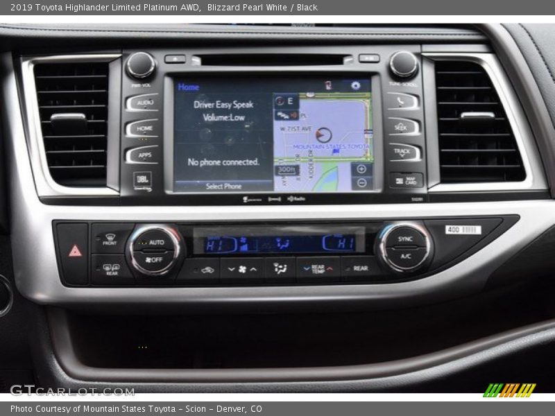 Navigation of 2019 Highlander Limited Platinum AWD