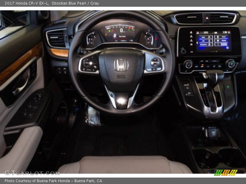 Obsidian Blue Pearl / Gray 2017 Honda CR-V EX-L