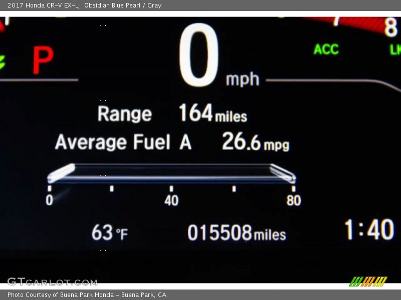 Obsidian Blue Pearl / Gray 2017 Honda CR-V EX-L