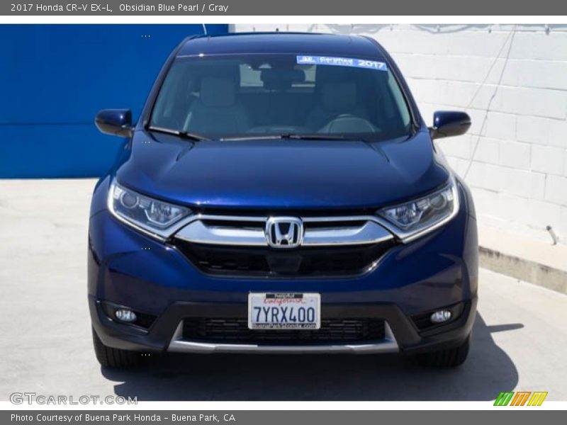 Obsidian Blue Pearl / Gray 2017 Honda CR-V EX-L