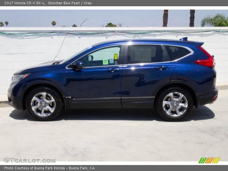 Obsidian Blue Pearl / Gray 2017 Honda CR-V EX-L