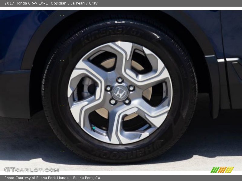 Obsidian Blue Pearl / Gray 2017 Honda CR-V EX-L