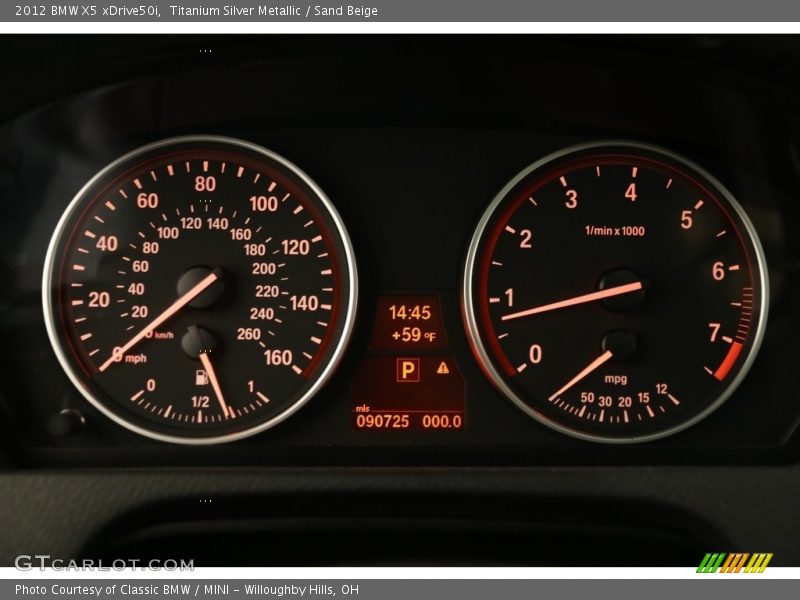 Titanium Silver Metallic / Sand Beige 2012 BMW X5 xDrive50i