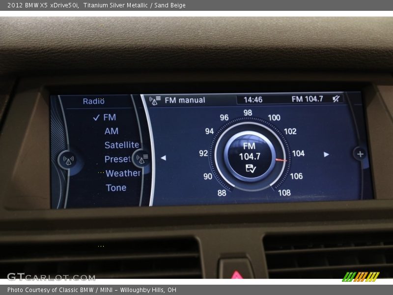Titanium Silver Metallic / Sand Beige 2012 BMW X5 xDrive50i