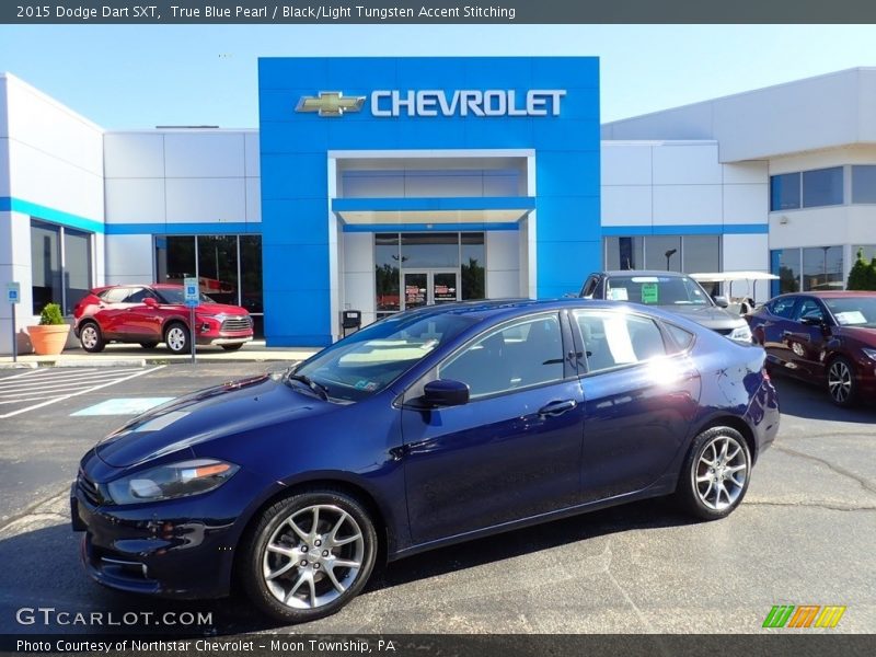 True Blue Pearl / Black/Light Tungsten Accent Stitching 2015 Dodge Dart SXT