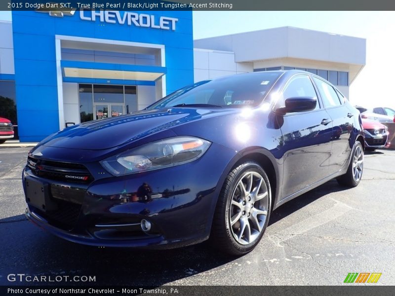 True Blue Pearl / Black/Light Tungsten Accent Stitching 2015 Dodge Dart SXT