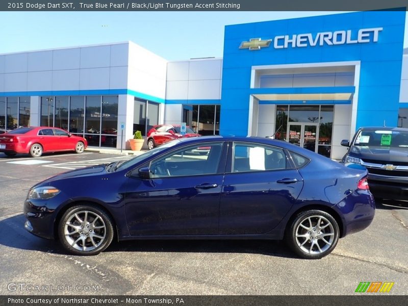 True Blue Pearl / Black/Light Tungsten Accent Stitching 2015 Dodge Dart SXT