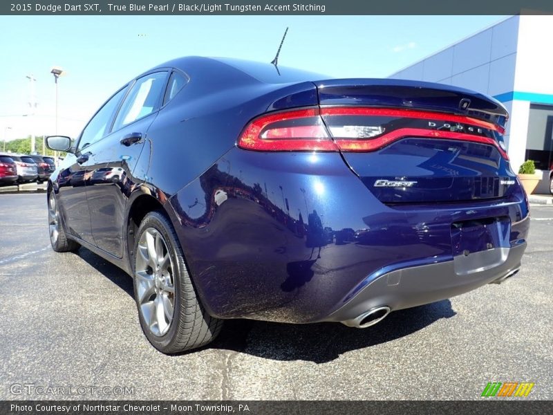 True Blue Pearl / Black/Light Tungsten Accent Stitching 2015 Dodge Dart SXT