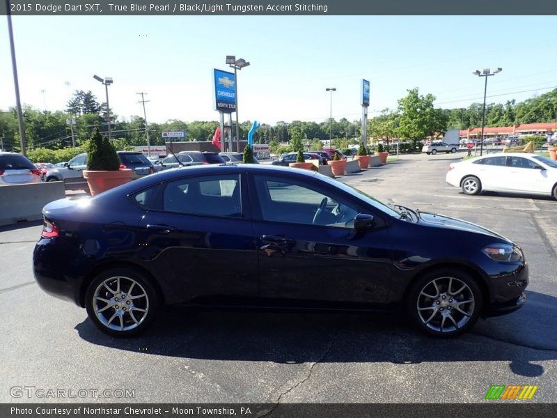 True Blue Pearl / Black/Light Tungsten Accent Stitching 2015 Dodge Dart SXT