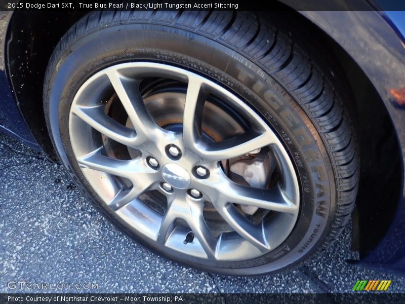 True Blue Pearl / Black/Light Tungsten Accent Stitching 2015 Dodge Dart SXT