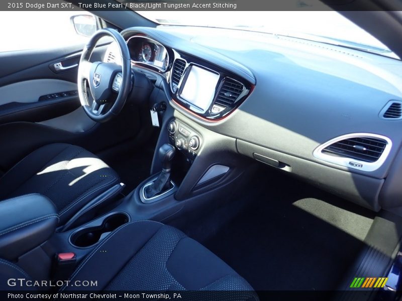True Blue Pearl / Black/Light Tungsten Accent Stitching 2015 Dodge Dart SXT