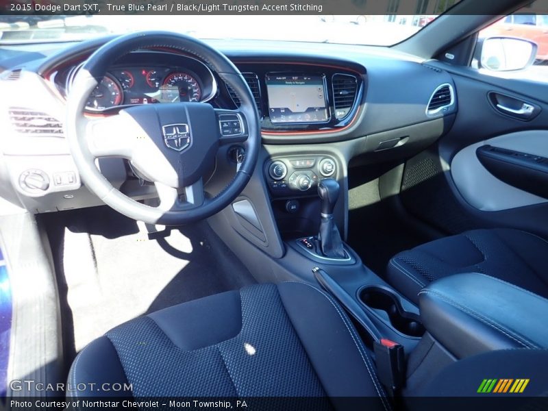 True Blue Pearl / Black/Light Tungsten Accent Stitching 2015 Dodge Dart SXT