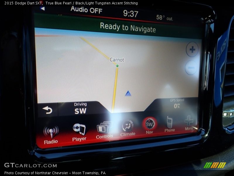 True Blue Pearl / Black/Light Tungsten Accent Stitching 2015 Dodge Dart SXT