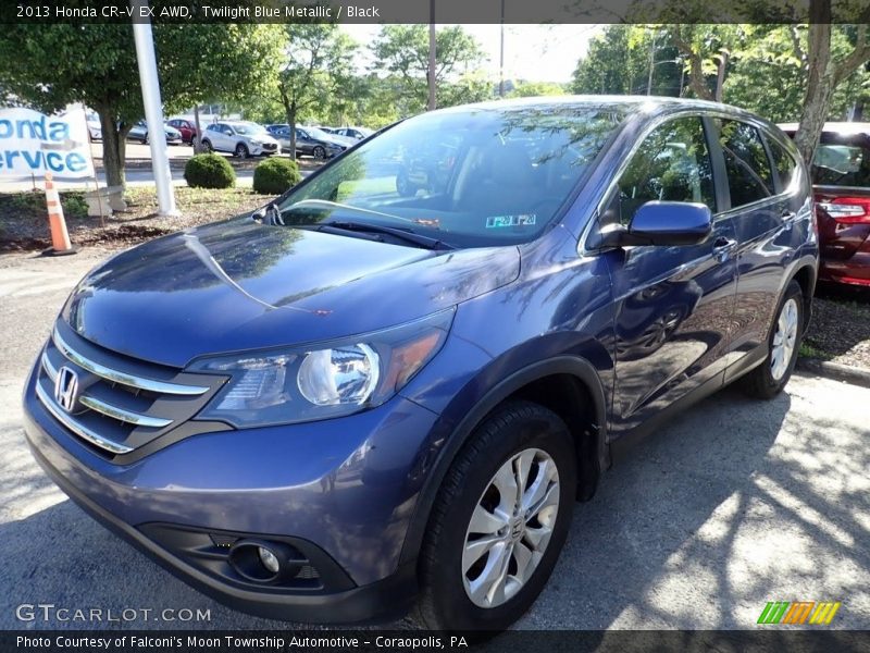 Twilight Blue Metallic / Black 2013 Honda CR-V EX AWD