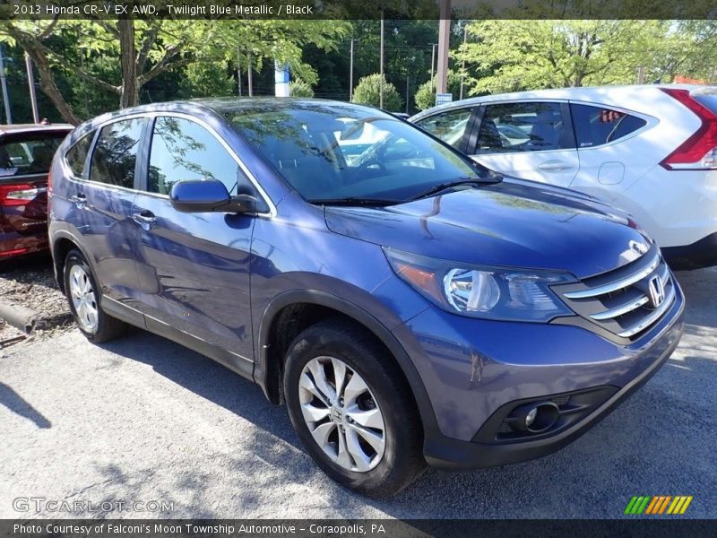 Twilight Blue Metallic / Black 2013 Honda CR-V EX AWD