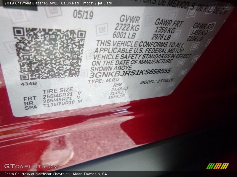 Cajun Red Tintcoat / Jet Black 2019 Chevrolet Blazer RS AWD