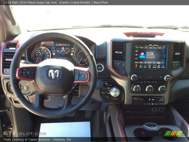 Granite Crystal Metallic / Black/Red 2019 Ram 1500 Rebel Quad Cab 4x4