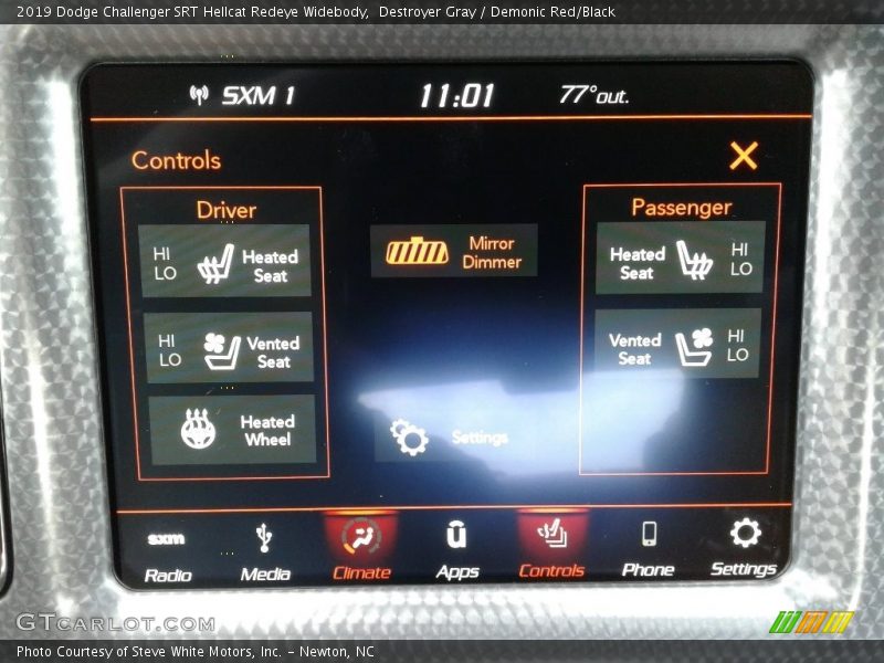 Controls of 2019 Challenger SRT Hellcat Redeye Widebody