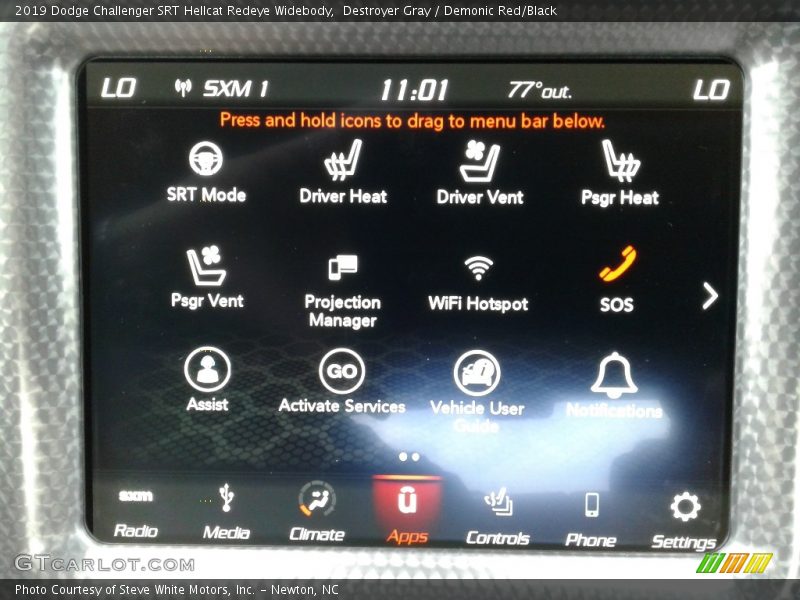 Controls of 2019 Challenger SRT Hellcat Redeye Widebody
