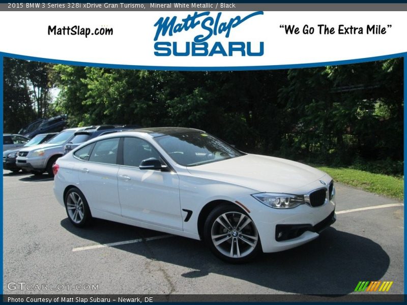 Mineral White Metallic / Black 2015 BMW 3 Series 328i xDrive Gran Turismo