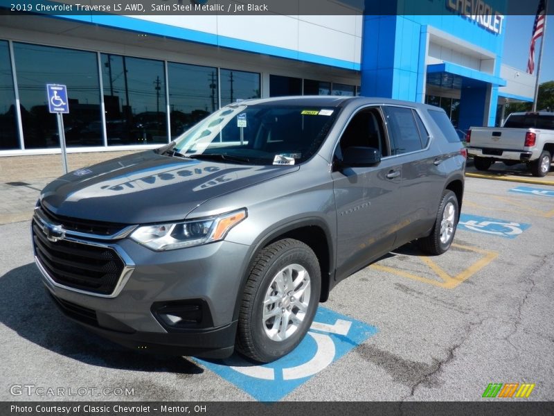 Satin Steel Metallic / Jet Black 2019 Chevrolet Traverse LS AWD