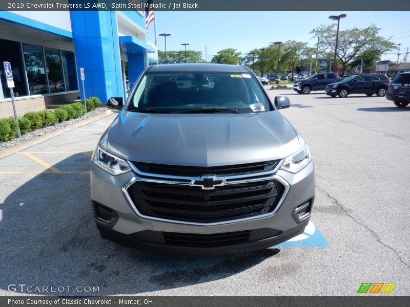 Satin Steel Metallic / Jet Black 2019 Chevrolet Traverse LS AWD